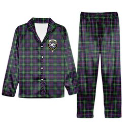 ScotsTee Shop Scottish Inglis Modern Crest Tartan Pajama Satin Velvet Flannel Pajama Set