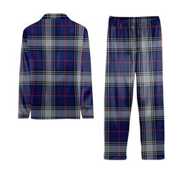ScotsTee Shop Scottish Kinnaird Modern Crest Tartan Pajama Satin Velvet Flannel Pajama Set