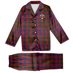 ScotsTee Shop Scottish MacColl Ancient Crest Tartan Pajama Satin Velvet Flannel Pajama Set