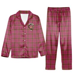 ScotsTee Shop Scottish Lumsden of Clova Ancient Crest Tartan Pajama Satin Velvet Flannel Pajama Set