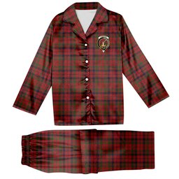 ScotsTee Shop Scottish Lumsden Boghead Crest Tartan Pajama Satin Velvet Flannel Pajama Set