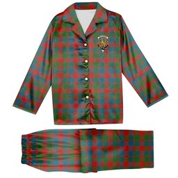 ScotsTee Shop Scottish MacGowan Ancient Crest Tartan Pajama Satin Velvet Flannel Pajama Set