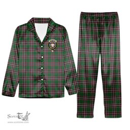 ScotsTee Shop Scottish MacFarlane Hunting Crest Tartan Pajama Satin Velvet Flannel Pajama Set