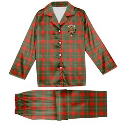 ScotsTee Shop Scottish MacGregor Ancient Crest Tartan Pajama Satin Velvet Flannel Pajama Set