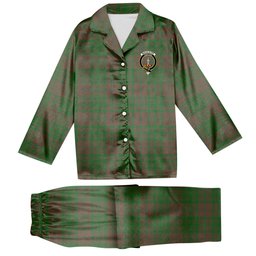 ScotsTee Shop Scottish MacAlister of Glenbarr Hunting Ancient Crest Tartan Pajama Satin Velvet Flannel Pajama Set