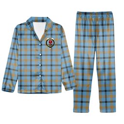 ScotsTee Shop Scottish Laing Ancient Crest Tartan Pajama Satin Velvet Flannel Pajama Set