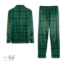 ScotsTee Shop Scottish Johnstone Originaux Ancient Clan Crest Tartan Pajama Satin Velvet Flannel Pajama Set