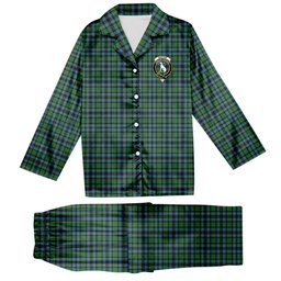 ScotsTee Shop Scottish Hunter of Peebleshire Ancient Crest Tartan Pajama Satin Velvet Flannel Pajama Set