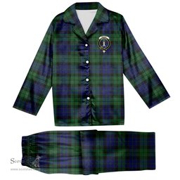 ScotsTee Shop Scottish MacKay 1819 Crest Tartan Pajama Satin Velvet Flannel Pajama Set