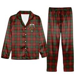 ScotsTee Shop Scottish Kirk Crest Tartan Pajama Satin Velvet Flannel Pajama Set
