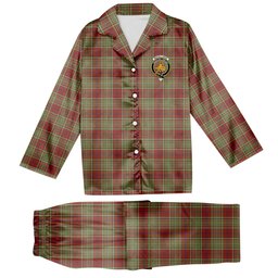 ScotsTee Shop Scottish MacGillivray Hunting Ancient Crest Tartan Pajama Satin Velvet Flannel Pajama Set