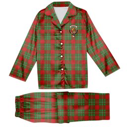 ScotsTee Shop Scottish MacGregor Modern SC Crest Tartan Pajama Satin Velvet Flannel Pajama Set