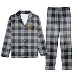 ScotsTee Shop Scottish MacKenzie Dress 3 Crest Tartan Pajama Satin Velvet Flannel Pajama Set