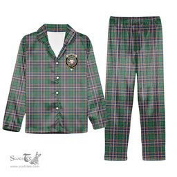 ScotsTee Shop Scottish MacFarlane Hunting Ancient Crest Tartan Pajama Satin Velvet Flannel Pajama Set