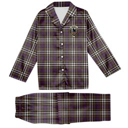 ScotsTee Shop Scottish MacDonell of Glengarry Dress Modern Crest Tartan Pajama Satin Velvet Flannel Pajama Set