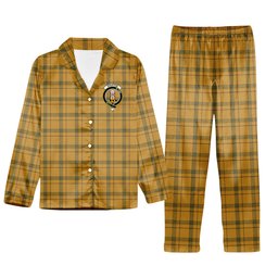 ScotsTee Shop Scottish Houston Modern Crest Tartan Pajama Satin Velvet Flannel Pajama Set