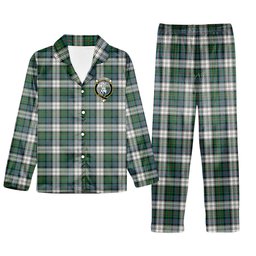 ScotsTee Shop Scottish MacCallum Dress Ancient Crest Tartan Pajama Satin Velvet Flannel Pajama Set