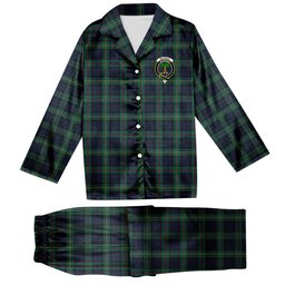 ScotsTee Shop Scottish MacEwan Modern Crest Tartan Pajama Satin Velvet Flannel Pajama Set