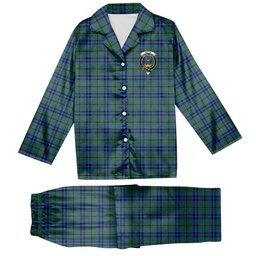 ScotsTee Shop Scottish Keith Crest Tartan Pajama Satin Velvet Flannel Pajama Set