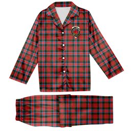 ScotsTee Shop Scottish MacDuff Modern SC Crest Tartan Pajama Satin Velvet Flannel Pajama Set