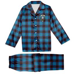 ScotsTee Shop Scottish Hume Ancient Crest Tartan Pajama Satin Velvet Flannel Pajama Set