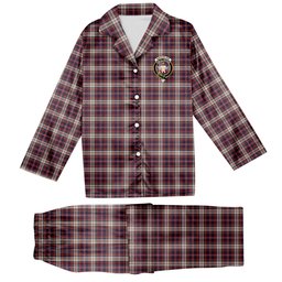 ScotsTee Shop Scottish MacFarlane Dress Crest Tartan Pajama Satin Velvet Flannel Pajama Set