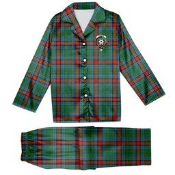 ScotsTee Shop Scottish Jardine Dress Ancient Crest Tartan Pajama Satin Velvet Flannel Pajama Set