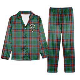 ScotsTee Shop Scottish Jardine Dress Ancient Crest Tartan Pajama Satin Velvet Flannel Pajama Set