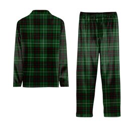 ScotsTee Shop Scottish MacAulay of Lewis Crest Tartan Pajama Satin Velvet Flannel Pajama Set