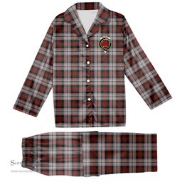 ScotsTee Shop Scottish MacDuff Dress 4 Crest Tartan Pajama Satin Velvet Flannel Pajama Set