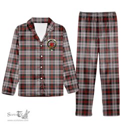 ScotsTee Shop Scottish MacDuff Dress 4 Crest Tartan Pajama Satin Velvet Flannel Pajama Set