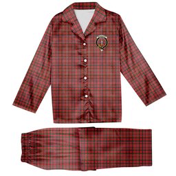 ScotsTee Shop Scottish MacAlister Modern SC Crest Tartan Pajama Satin Velvet Flannel Pajama Set