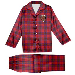 ScotsTee Shop Scottish Leslie Modern Crest Tartan Pajama Satin Velvet Flannel Pajama Set