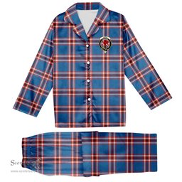 ScotsTee Shop Scottish Laing of Archiestown Ancient Crest Tartan Pajama Satin Velvet Flannel Pajama Set