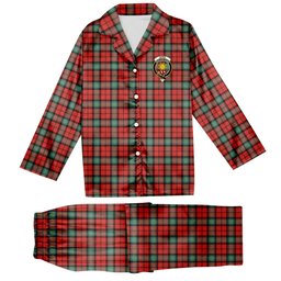 ScotsTee Shop Scottish Kerr Ancient Crest Tartan Pajama Satin Velvet Flannel Pajama Set