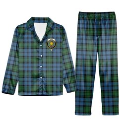 ScotsTee Shop Scottish Kerr Hunting Ancient Crest Tartan Pajama Satin Velvet Flannel Pajama Set