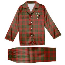 ScotsTee Shop Scottish Livingstone Ancient Crest Tartan Pajama Satin Velvet Flannel Pajama Set