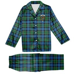 ScotsTee Shop Scottish Leslie Hunting Ancient Crest Tartan Pajama Satin Velvet Flannel Pajama Set