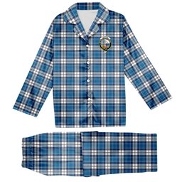 ScotsTee Shop Scottish Hutton SC Crest Tartan Pajama Satin Velvet Flannel Pajama Set