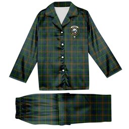 ScotsTee Shop Scottish Kennedy 2 Crest Tartan Pajama Satin Velvet Flannel Pajama Set