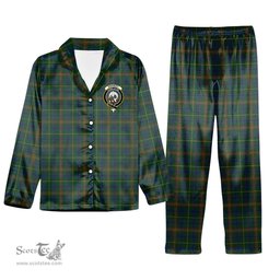 ScotsTee Shop Scottish Kennedy 2 Crest Tartan Pajama Satin Velvet Flannel Pajama Set