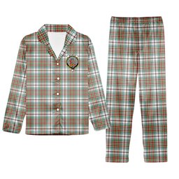 ScotsTee Shop Scottish MacBean Dress Ancient Crest Tartan Pajama Satin Velvet Flannel Pajama Set