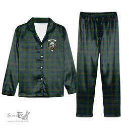ScotsTee Shop Scottish Kennedy Crest Tartan Pajama Satin Velvet Flannel Pajama Set