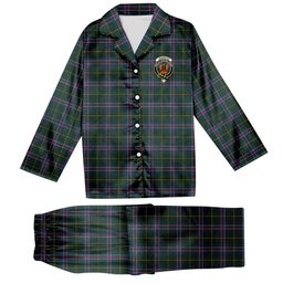 ScotsTee Shop Scottish Johnston Diana Dress Crest Tartan Pajama Satin Velvet Flannel Pajama Set