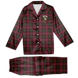 ScotsTee Shop Scottish Hunter of Bute Crest Tartan Pajama Satin Velvet Flannel Pajama Set