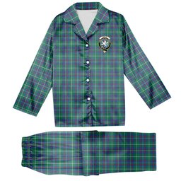 ScotsTee Shop Scottish Inglis Ancient Crest Tartan Pajama Satin Velvet Flannel Pajama Set