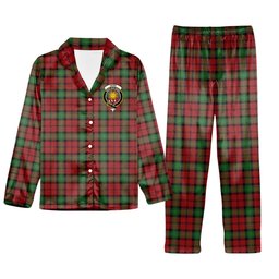 ScotsTee Shop Scottish Kerr Ancient Clan Crest Tartan Pajama Satin Velvet Flannel Pajama Set