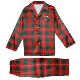 ScotsTee Shop Scottish MacFie Modern Crest Tartan Pajama Satin Velvet Flannel Pajama Set