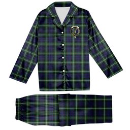 ScotsTee Shop Scottish Lammie Crest Tartan Pajama Satin Velvet Flannel Pajama Set