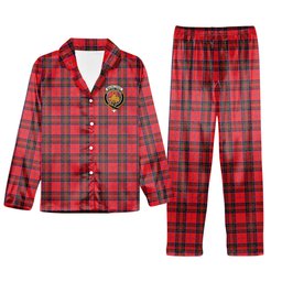 ScotsTee Shop Scottish MacGillivray Modern Crest Tartan Pajama Satin Velvet Flannel Pajama Set
